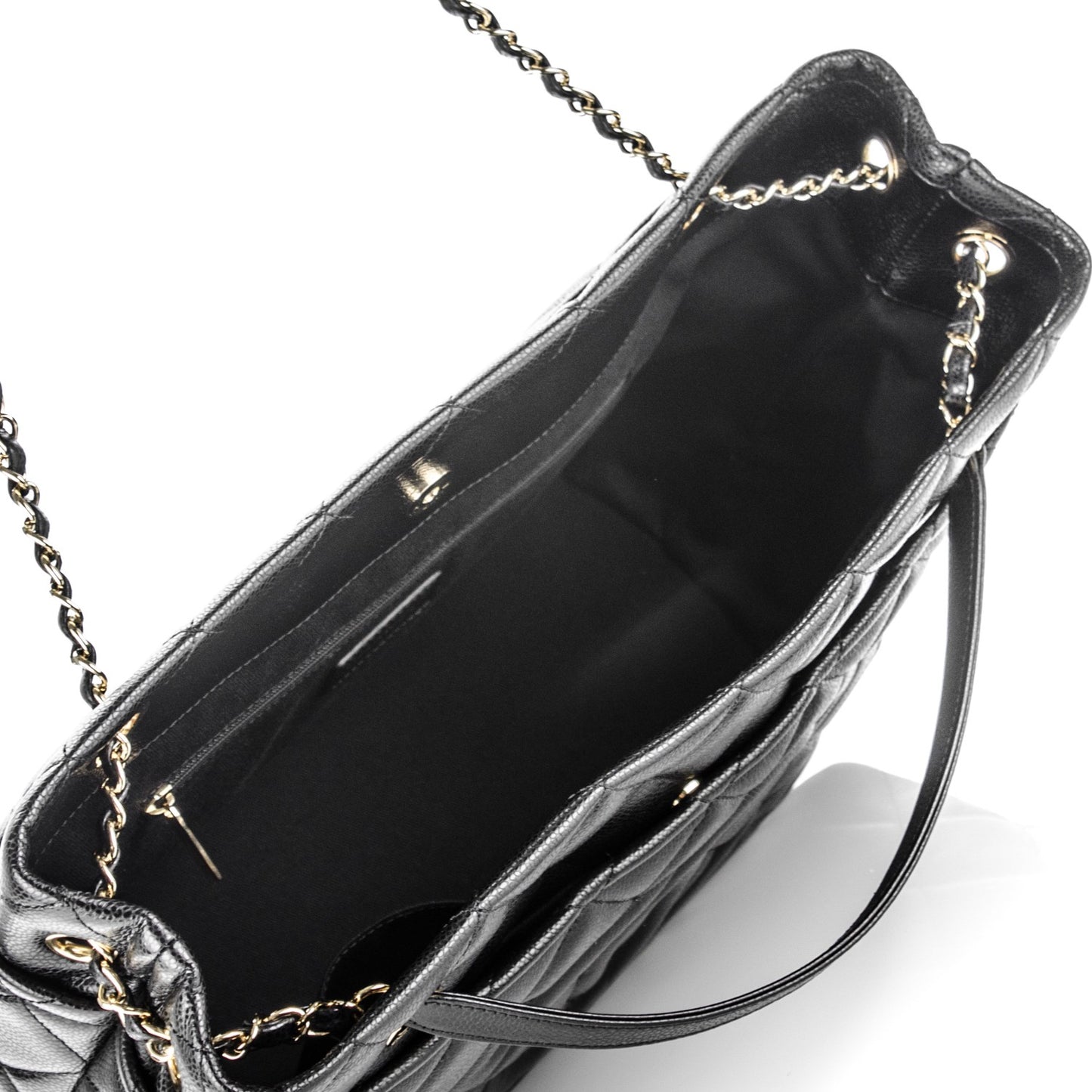 Caviar Quilted Timeless CC Soft Tote Black