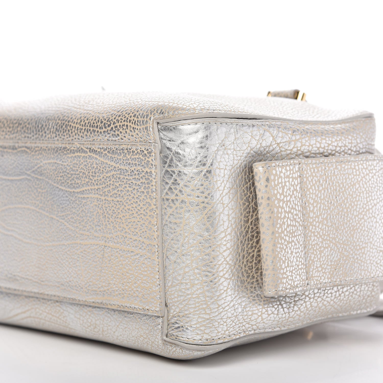 Delvaux Metallic Crispy Calfskin Cool Box Satchel Antique Silver 7 of 9