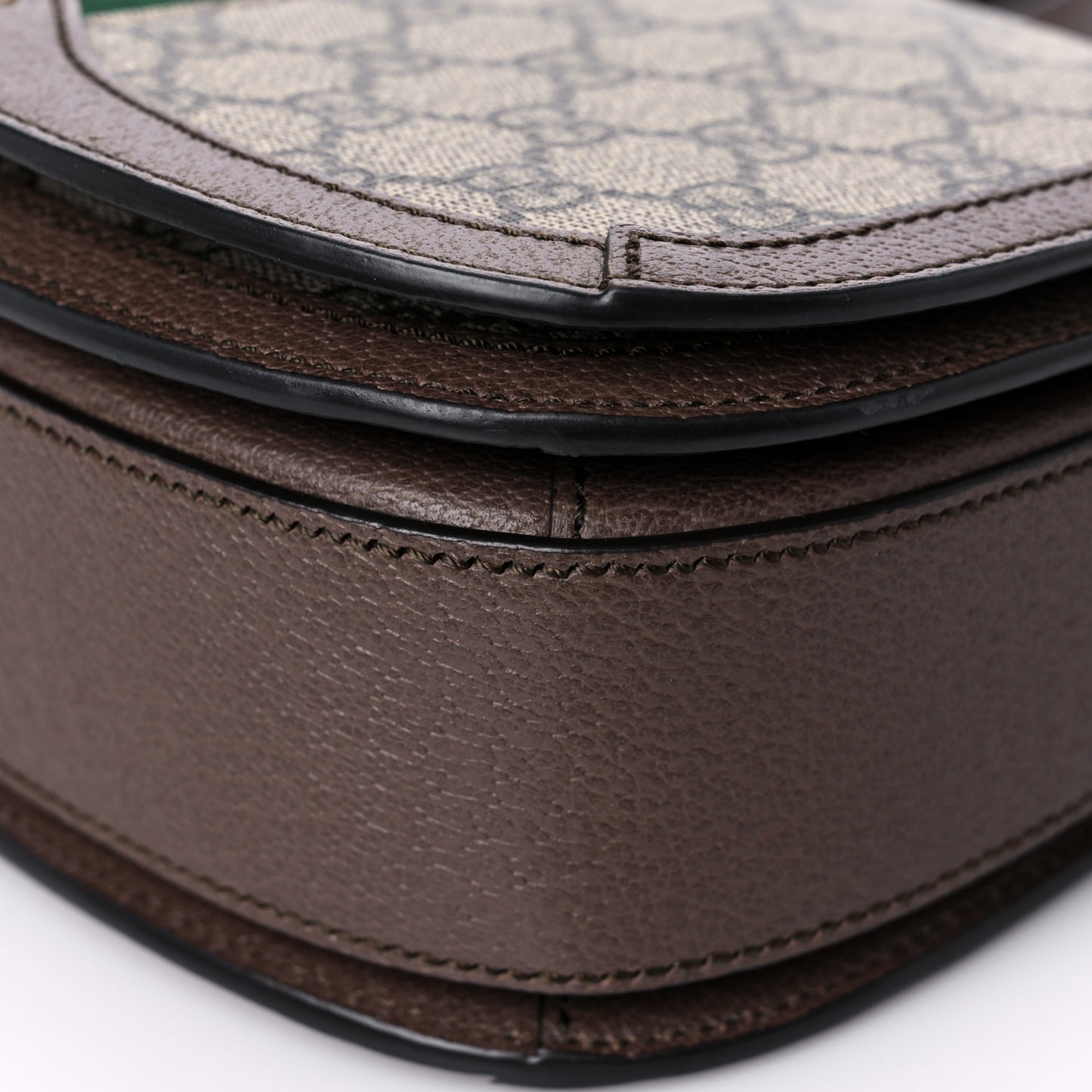 GG Supreme Monogram Web Small Ophidia Flap Messenger Bag Brown