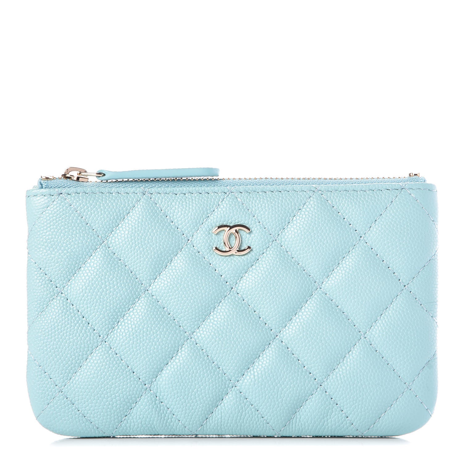 Chanel Caviar Quilted Small Cosmetic Case Light Blue 1 of 9