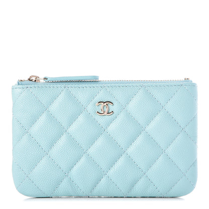 Chanel Caviar Quilted Small Cosmetic Case Light Blue 1 of 9