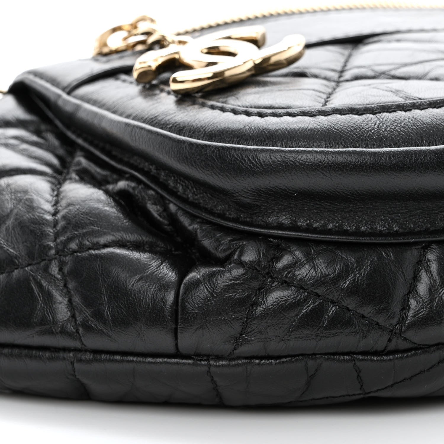 Chanel Aged Calfskin Quilted Waist Bag With Coin Purse Black 11 of 15