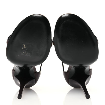 Saint Laurent Calfskin Cassandra 100 Sandals 37 Moro 6 of 13