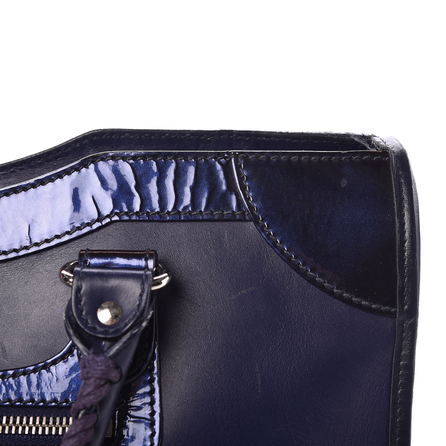 Smooth Calfskin Metallic Patent Giant 12 Silver Hardware City Ultraviolet