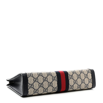 Gucci GG Supreme Monogram Web Ophidia Pouch Beige Blue 4 of 11
