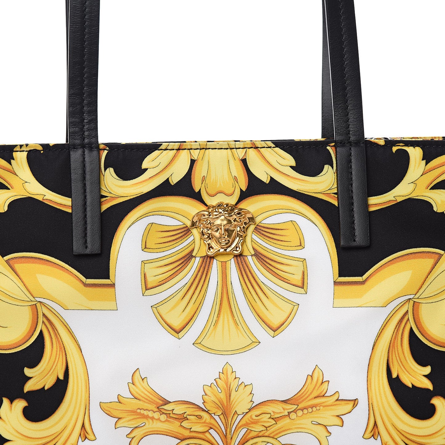 Nylon Baroque Print Tote Black
