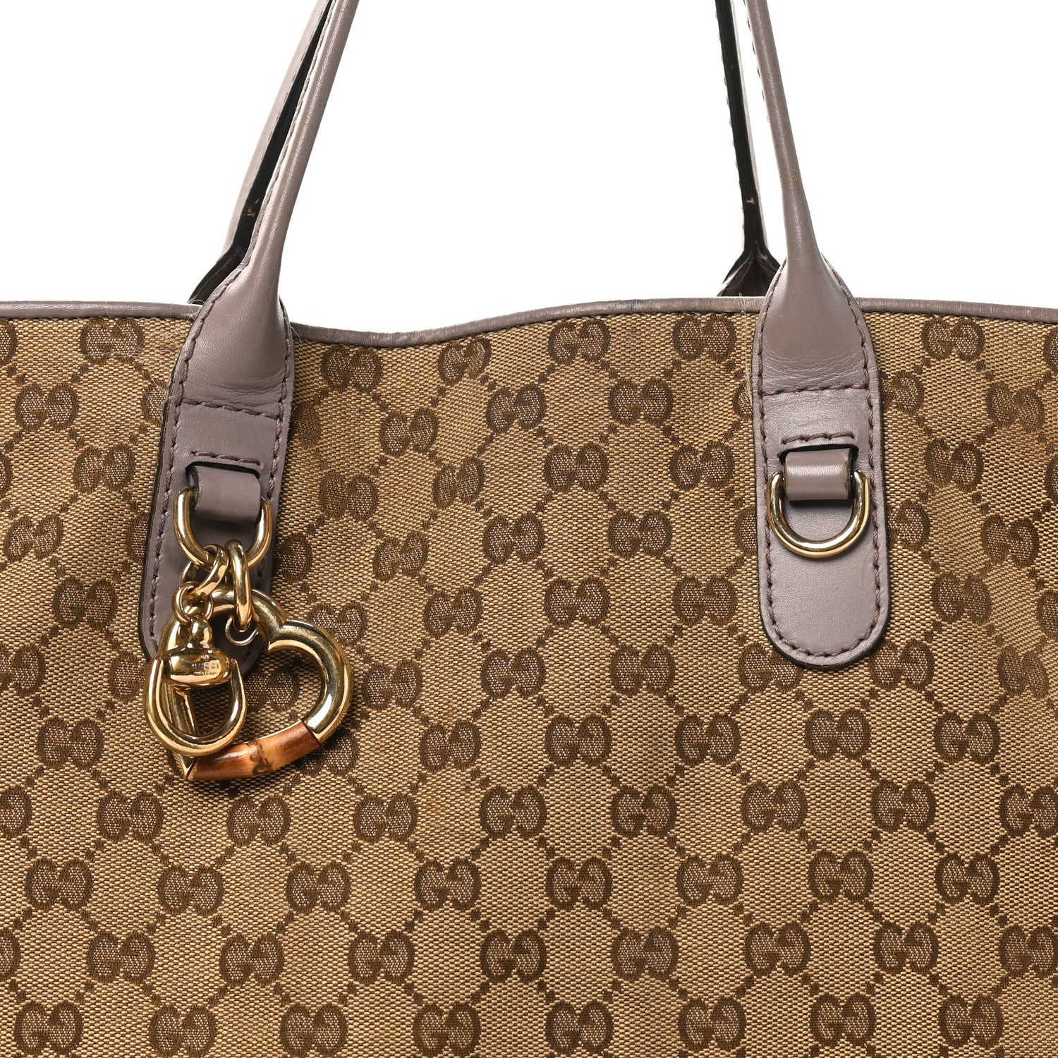 Gucci Monogram Large Heart Bit Charm Hobo Purple 8 of 15