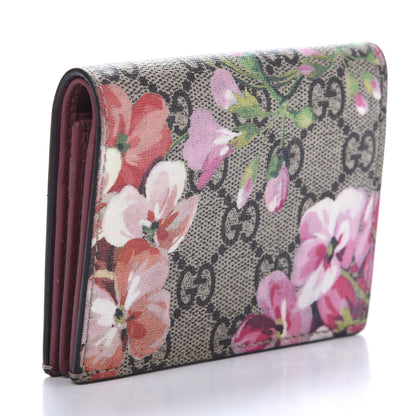 Gucci GG Supreme Monogram Blooms Card Case Beige Multicolor Dry Rose 3 of 9