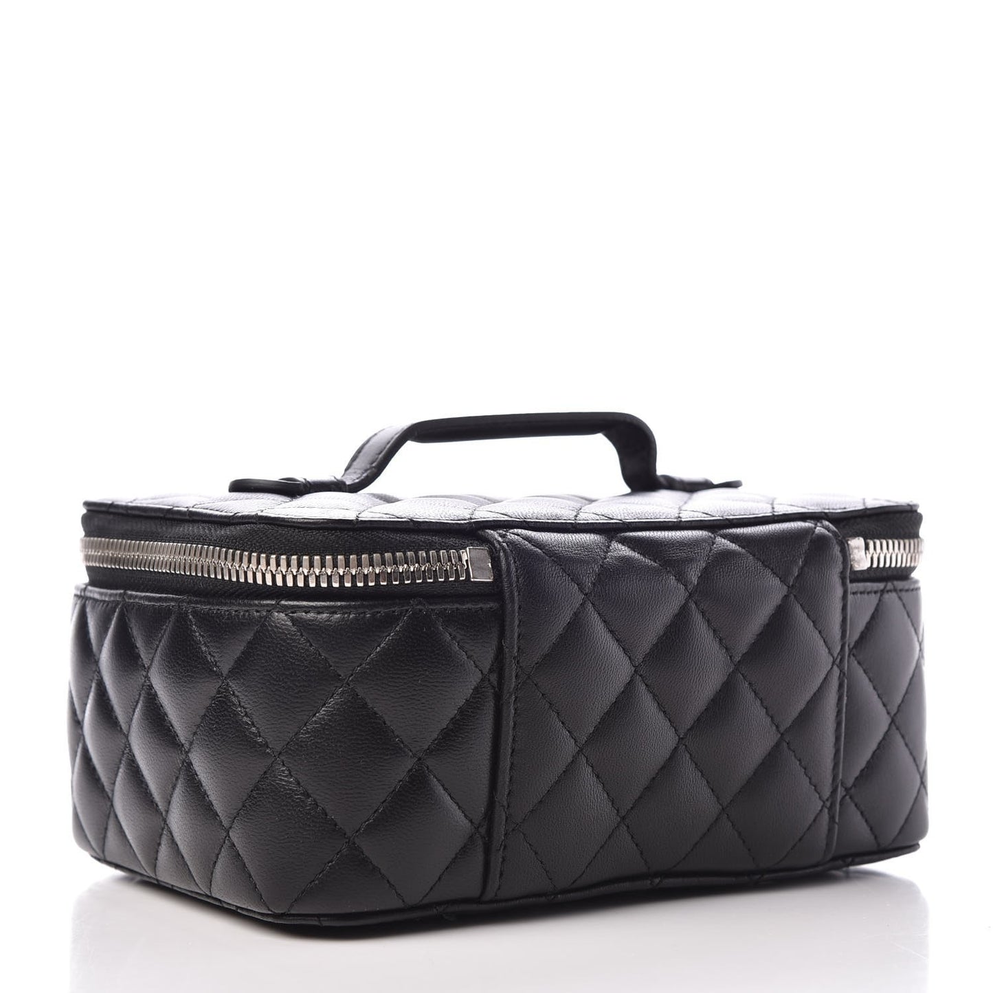 Lambskin Quilted Jewelry Case Black