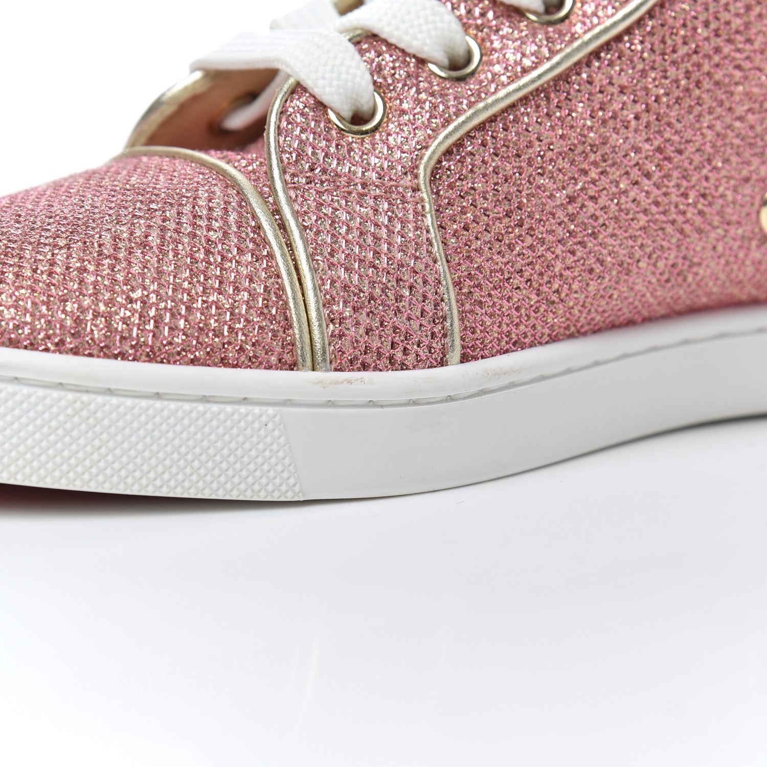 Christian Louboutin Glitter Womens Bip Bip Orlato Flat Sneakers 35.5 Poudre 9 of 15