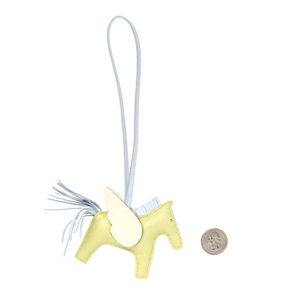 Hermes Milo Lambskin Grigri Rodeo Pegase Horse Bag Charm PM Jaune Bourgeon Bleu Brume Nata 2 of 4