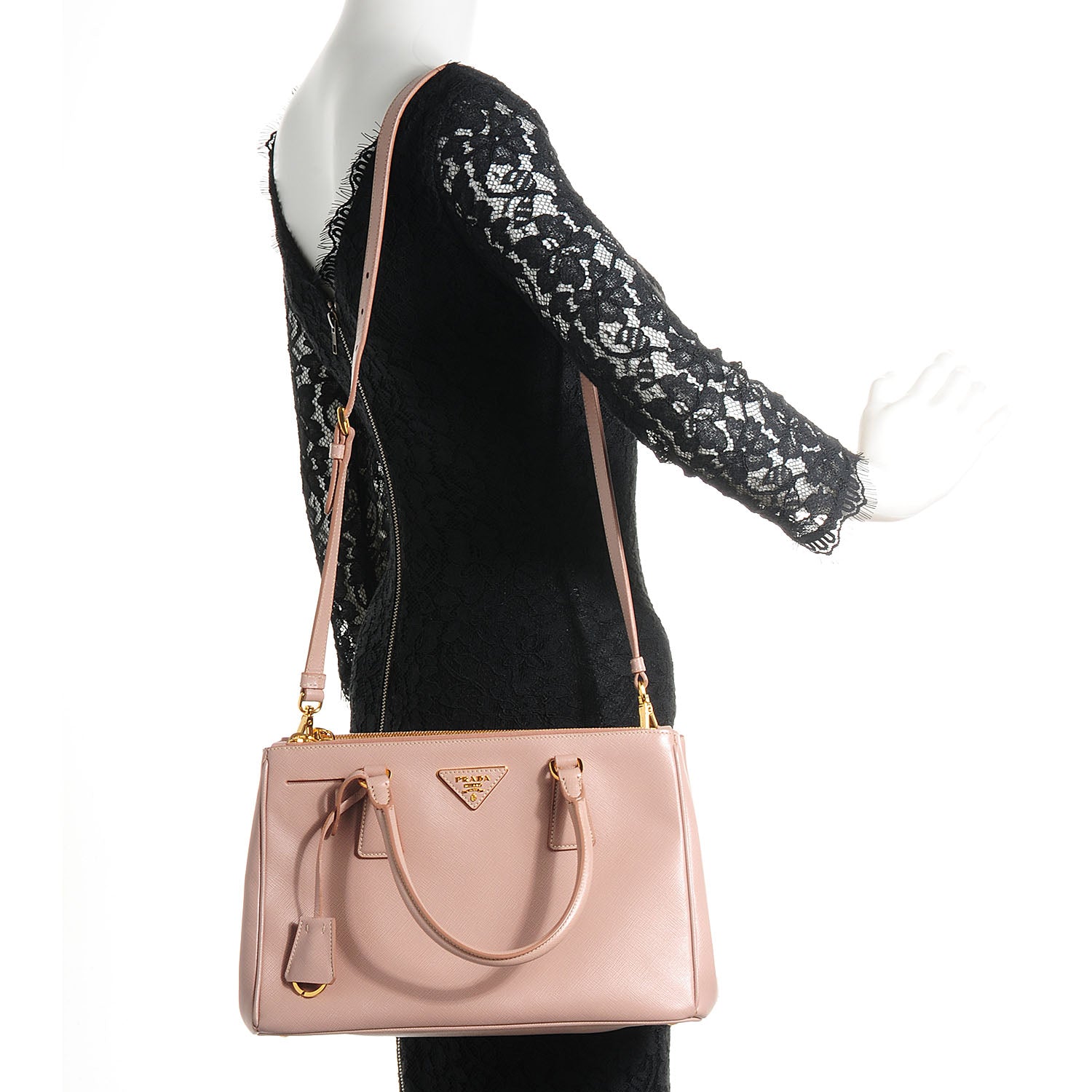Prada Saffiano Lux Small Double Zip Tote Cammeo 2 of 11
