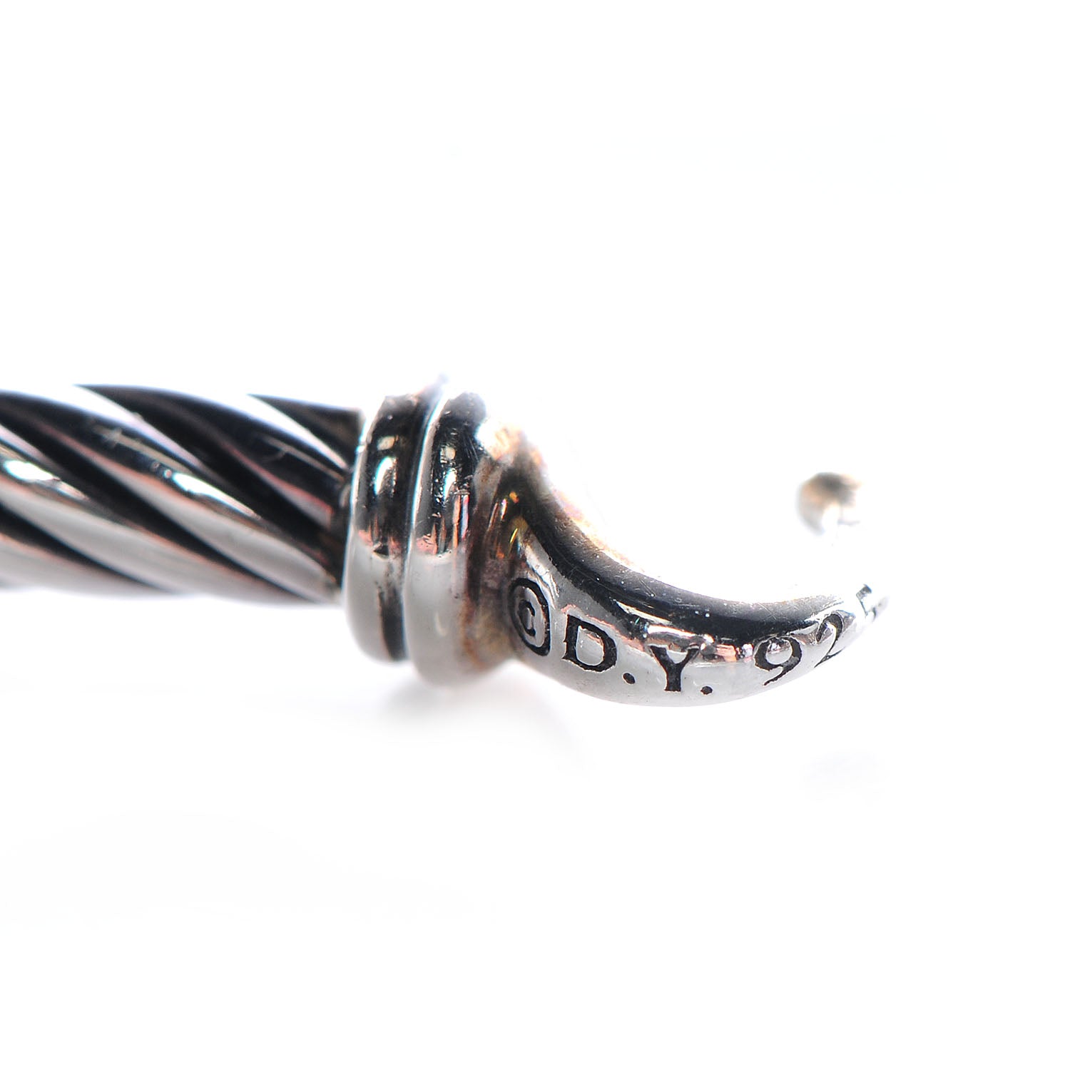 David Yurman Sterling Silver Diamond 3mm Small Wheaton Bracelet 5 of 6