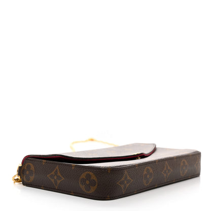 Louis Vuitton Monogram Pochette Felicie Chain Wallet Fuchsia 5 of 10