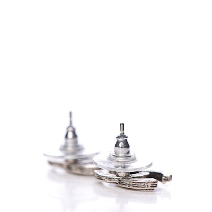 Chanel Crystal CC Earrings Silver 3 of 5