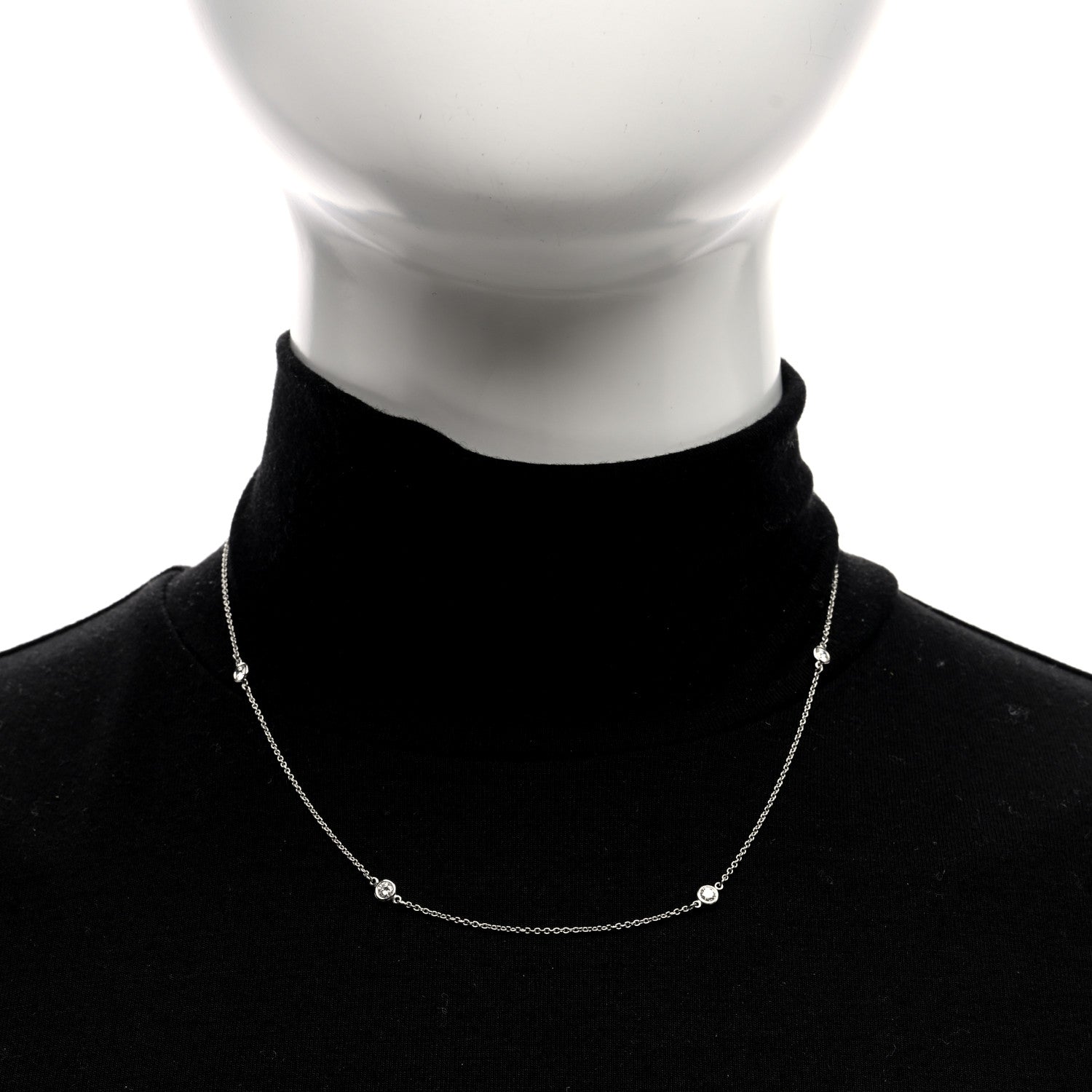 Tiffany Platinum Elsa Peretti Diamonds by the Yard 6 Station Necklace 3 of 4
