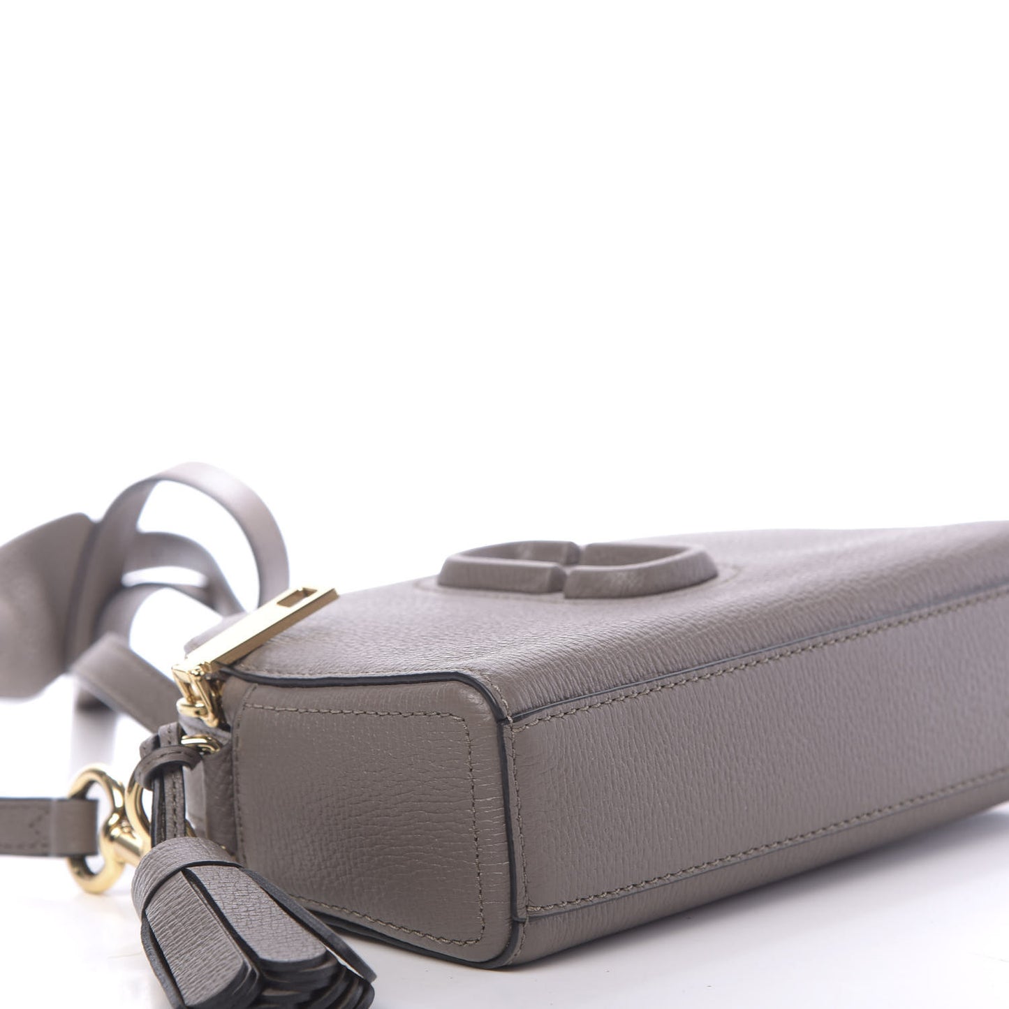 Calfskin Shutter Camera Crossbody Bag Loam Soil