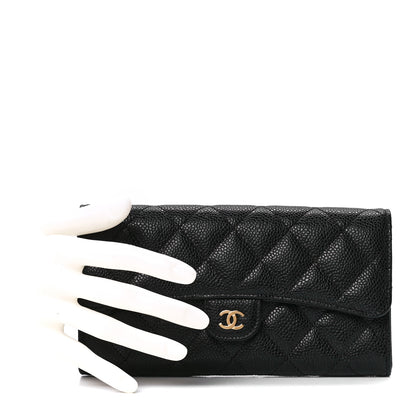 Chanel Caviar Quilted Large Flap Wallet Black 2 of 13
