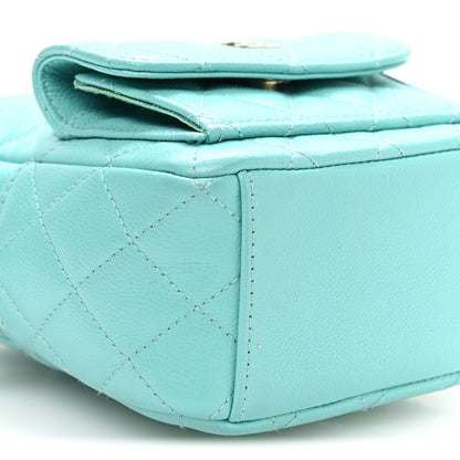 Chanel Caviar Quilted CC Mini Classic Backpack Blue 9 of 10