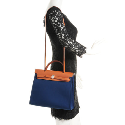 Hermes Toile Herbag Zip 31 PM Bleu de Malte 2 of 13