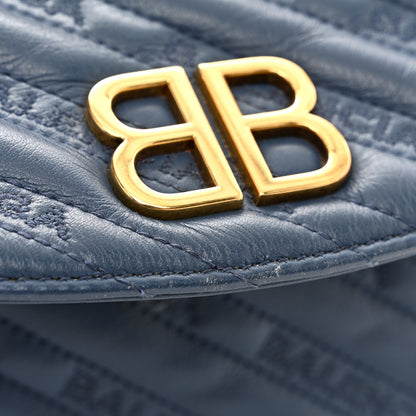 Balenciaga Calfskin Logo Matelasse BB Chain Wallet Bleu Tanzanite 12 of 12