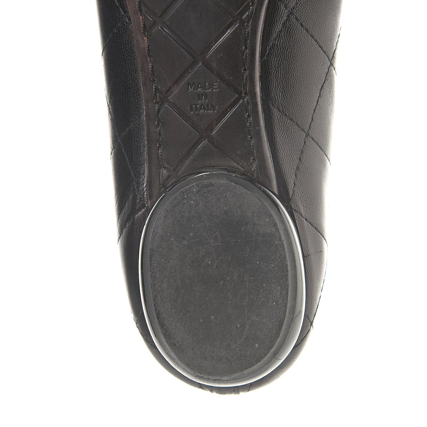 Lambskin Cambon Quilted Ballerina Flats 37 Black