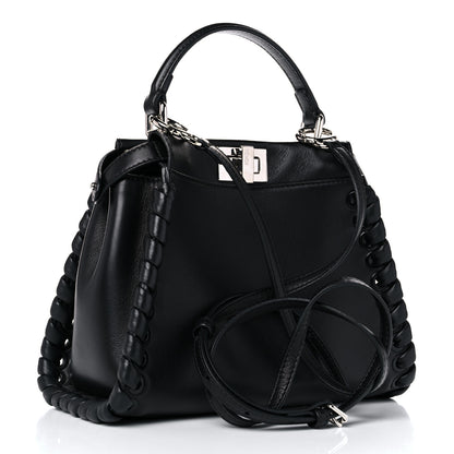 Fendi Nappa Lace Up Mini Peekaboo Iconic Satchel Black 3 of 12