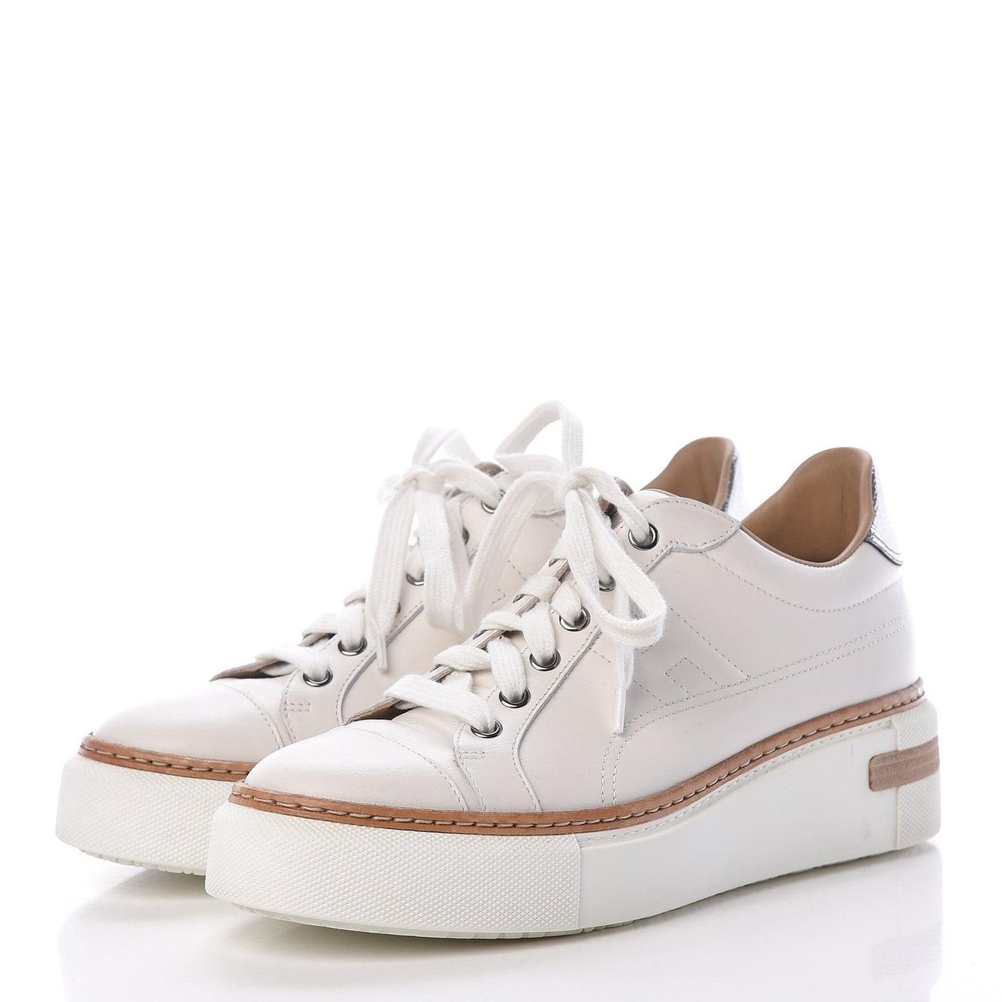 Calfskin Polo Sneakers 37 White