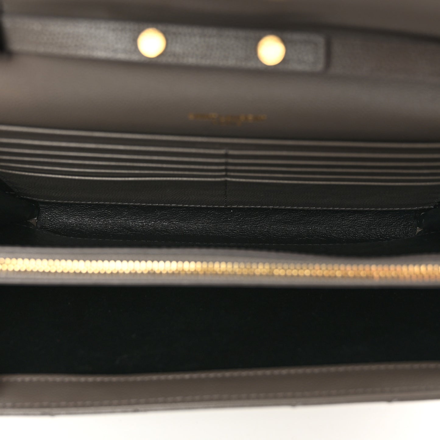 Grain De Poudre Matelasse Chevron Monogram Chain Wallet Fog