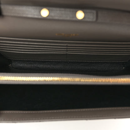 Saint Laurent Grain De Poudre Matelasse Chevron Monogram Chain Wallet Fog 6 of 10