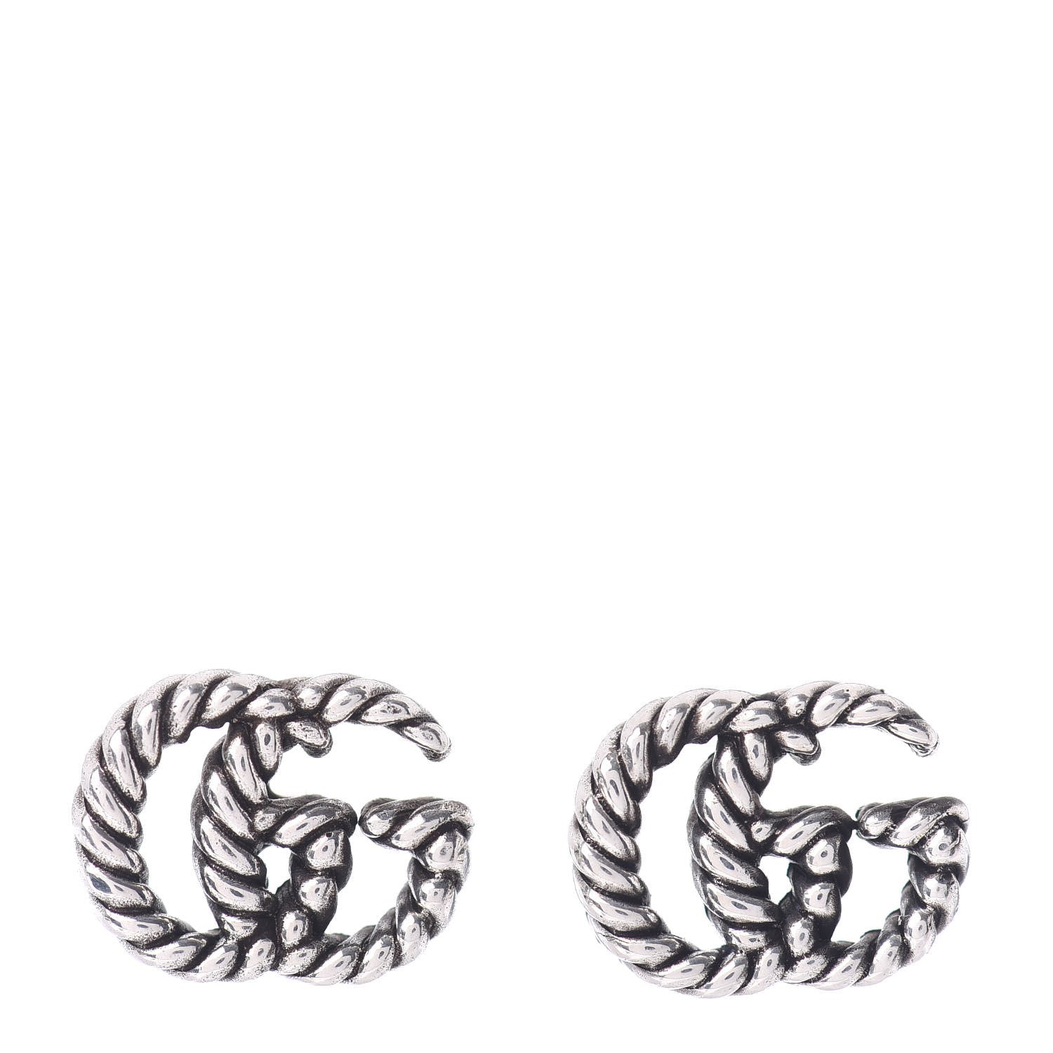 Gucci Sterling Silver Torchon Double G Earrings 1 of 4