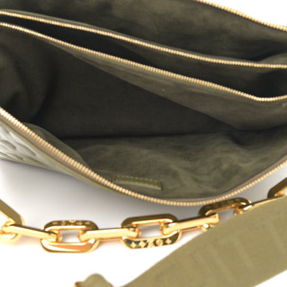 Louis Vuitton Lambskin Embossed Monogram Coussin MM Khaki 7 of 11