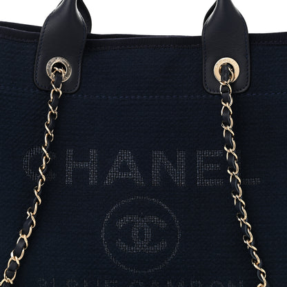 Chanel Mixed Fibers Small Deauville Tote Navy 9 of 12