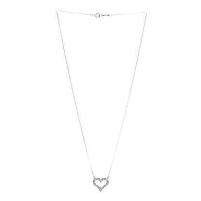 Tiffany Platinum Diamond Small Heart Pendant Necklace 3 of 5