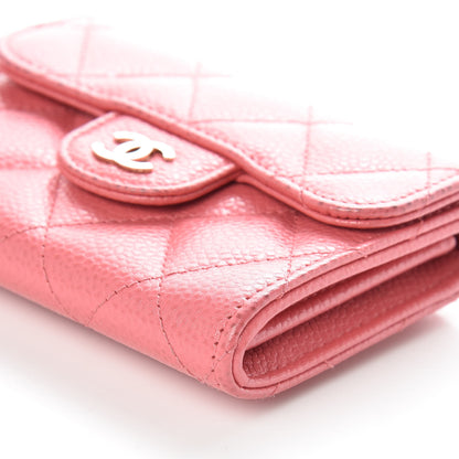 Chanel Caviar Quilted Flap Card Holder Pink 10 of 13
