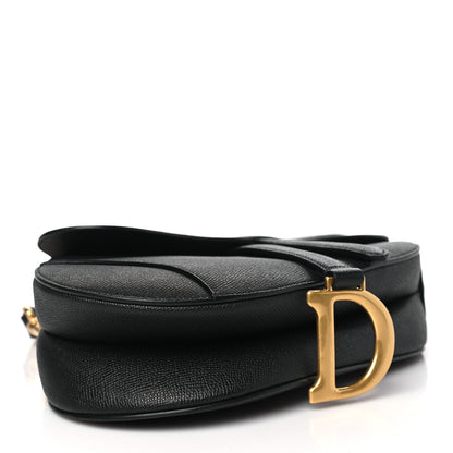 Christian Dior Grained Calfskin Saddle Bag With Strap Black 4 of 10