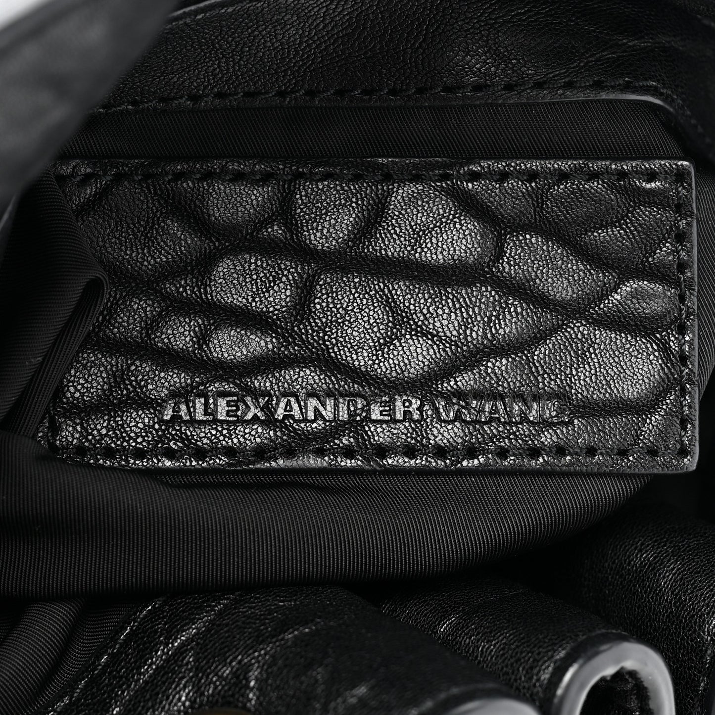 Pebbled Lambskin Diego Bucket Bag Black Nickel Hardware