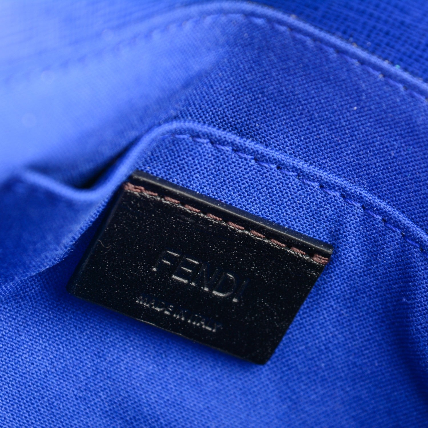 Fendi Vitello Elite Flap Crossbody Bag Blue Neon 6 of 8