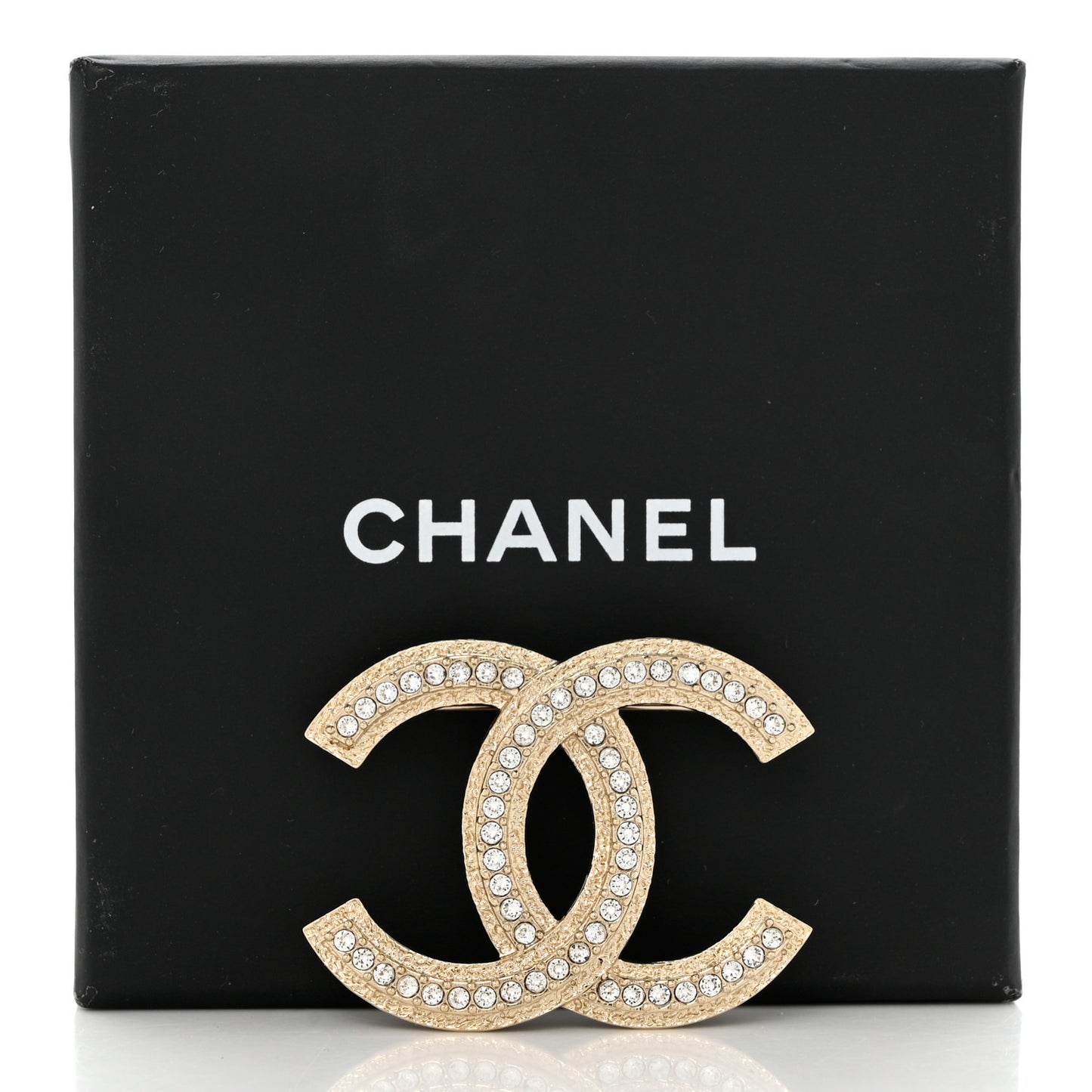 Crystal CC Brooch Light Gold
