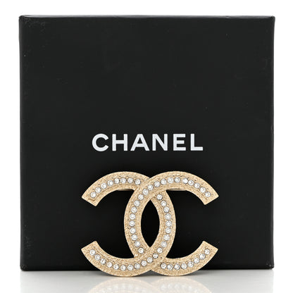 Chanel Crystal CC Brooch Light Gold 5 of 5