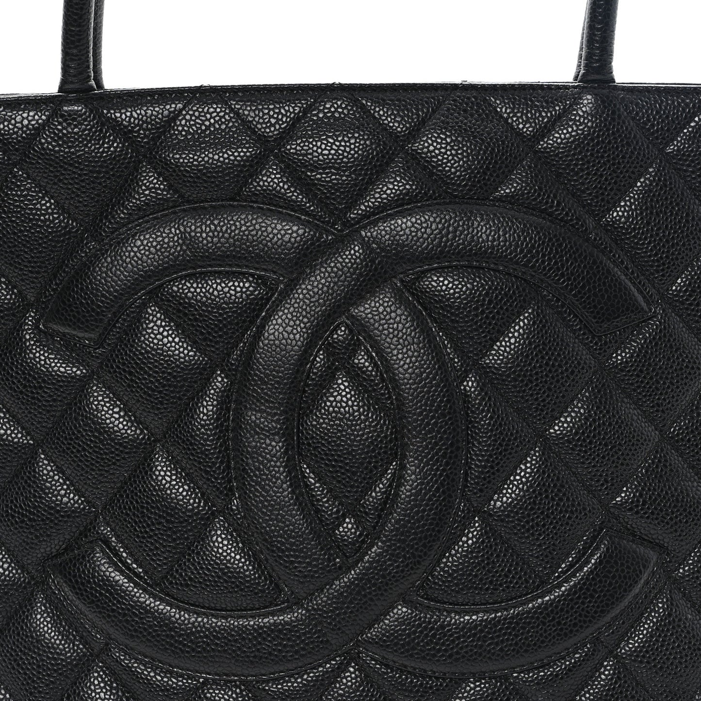 Caviar Quilted Medallion Tote Black