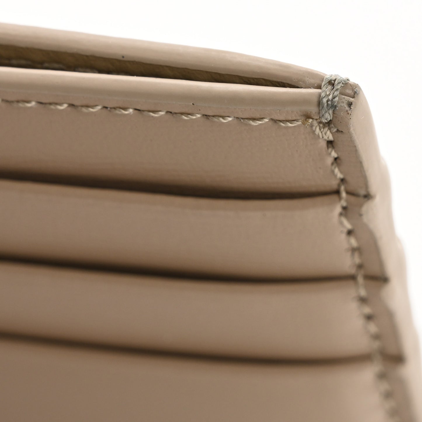 Shiny Calfskin Triomphe Card Holder Taupe