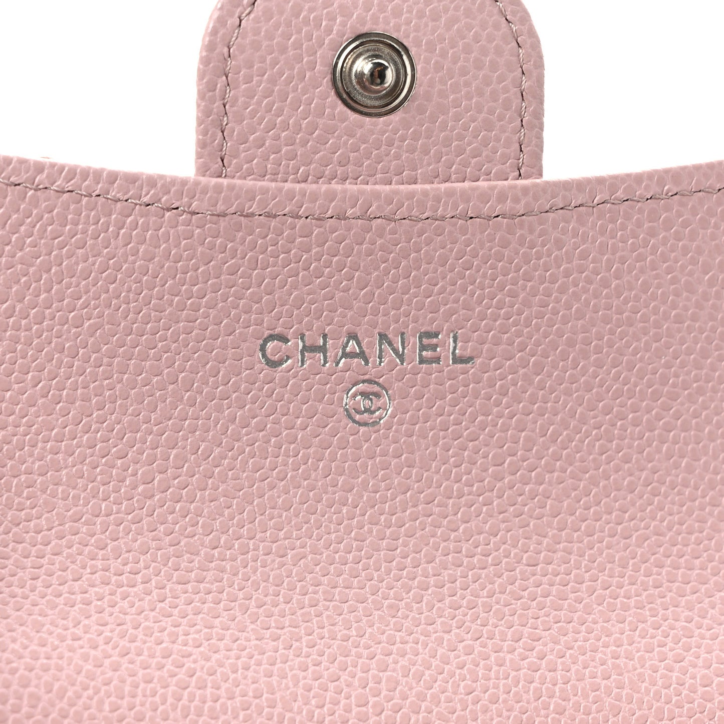 Caviar Quilted Flap Card Holder Wallet Light Pink