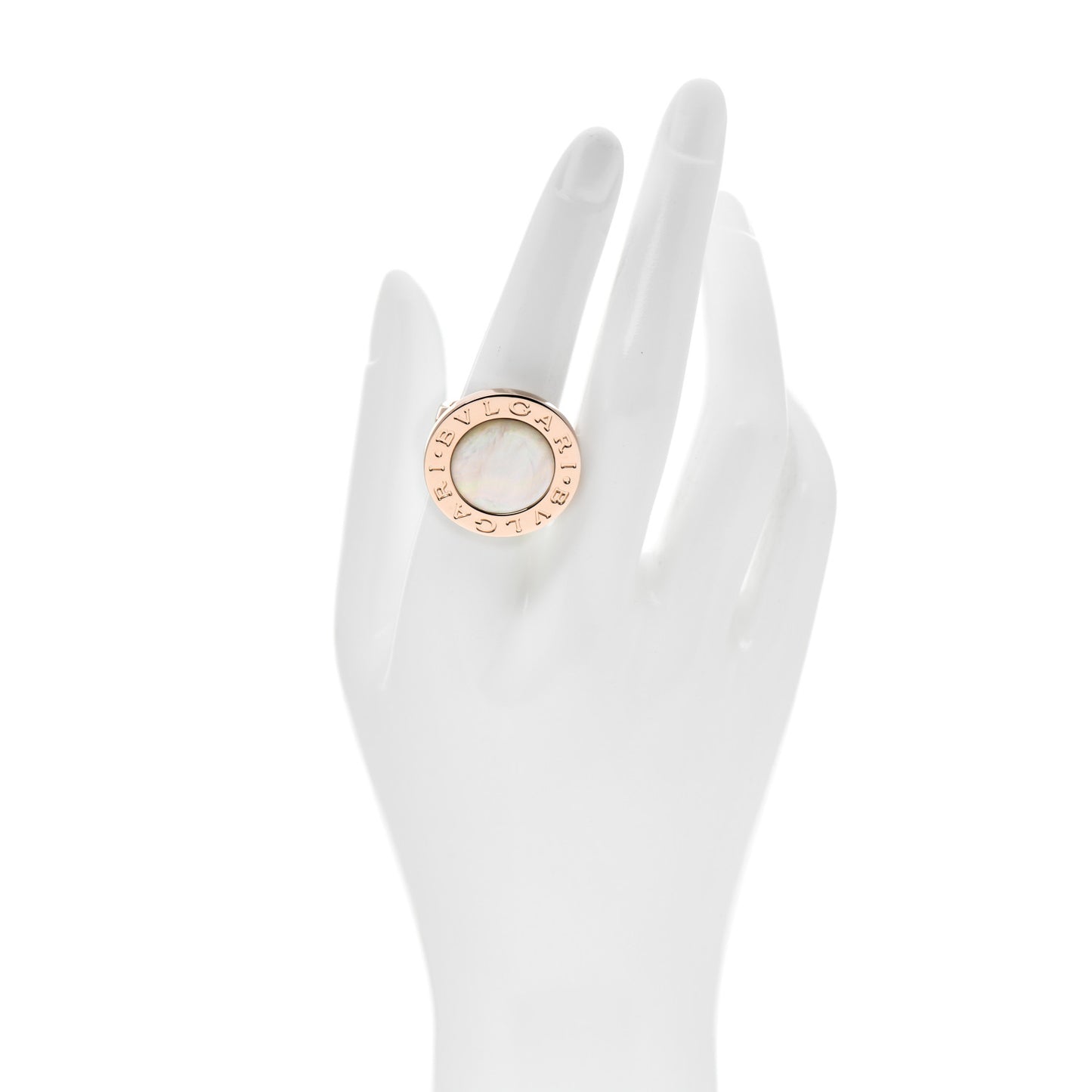 18K Rose Gold Mother of Pearl BVLGARI BVLGARI Ring 56 7.5