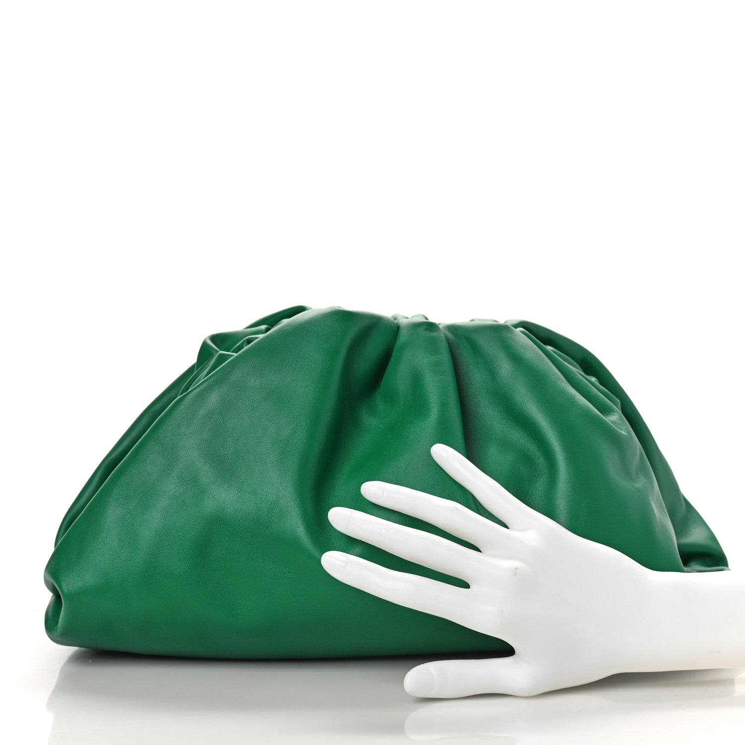 Bottega Veneta Smooth Butter Calf The Pouch Oversized Clutch Racing Green 3 of 9