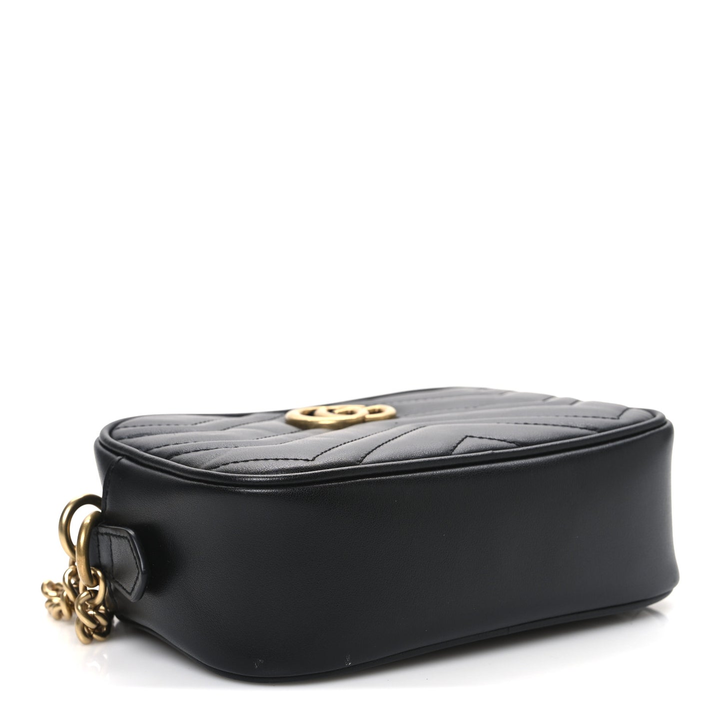 Calfskin Matelasse Mini GG Marmont Chain Shoulder Bag Black