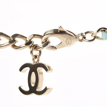 Chanel Calfskin Metal Padlock Necklace Gold Iridescent Blue 4 of 5