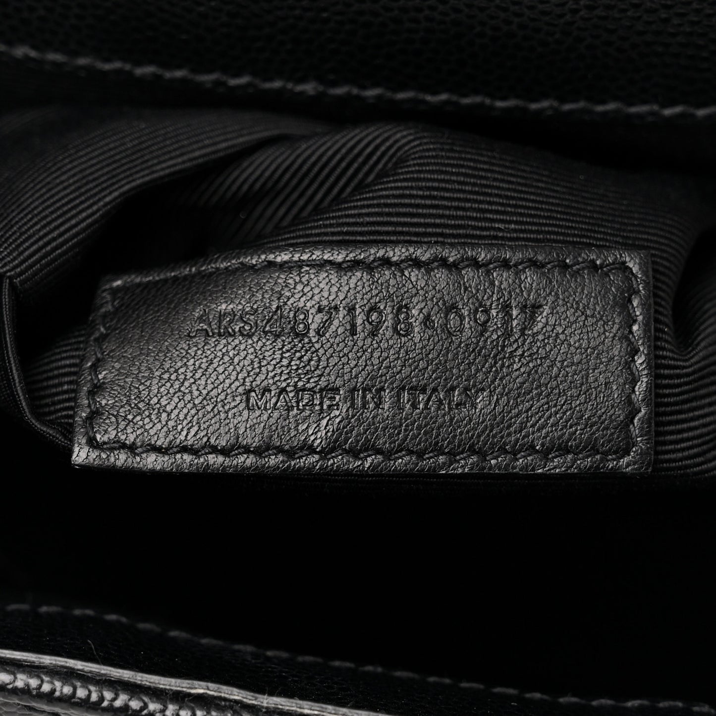 Grain De Poudre Matelasse Chevron Large Monogram Satchel Black