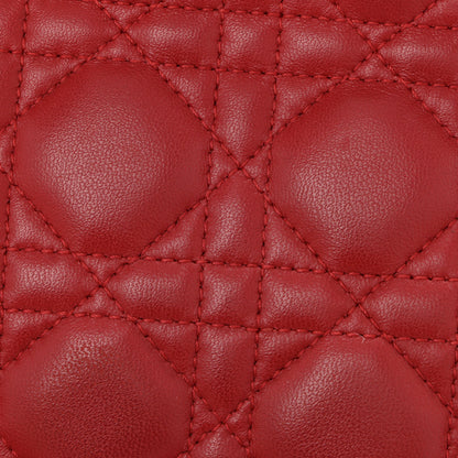 Christian Dior Lambskin Cannage Medium Lady Dior Red 13 of 13
