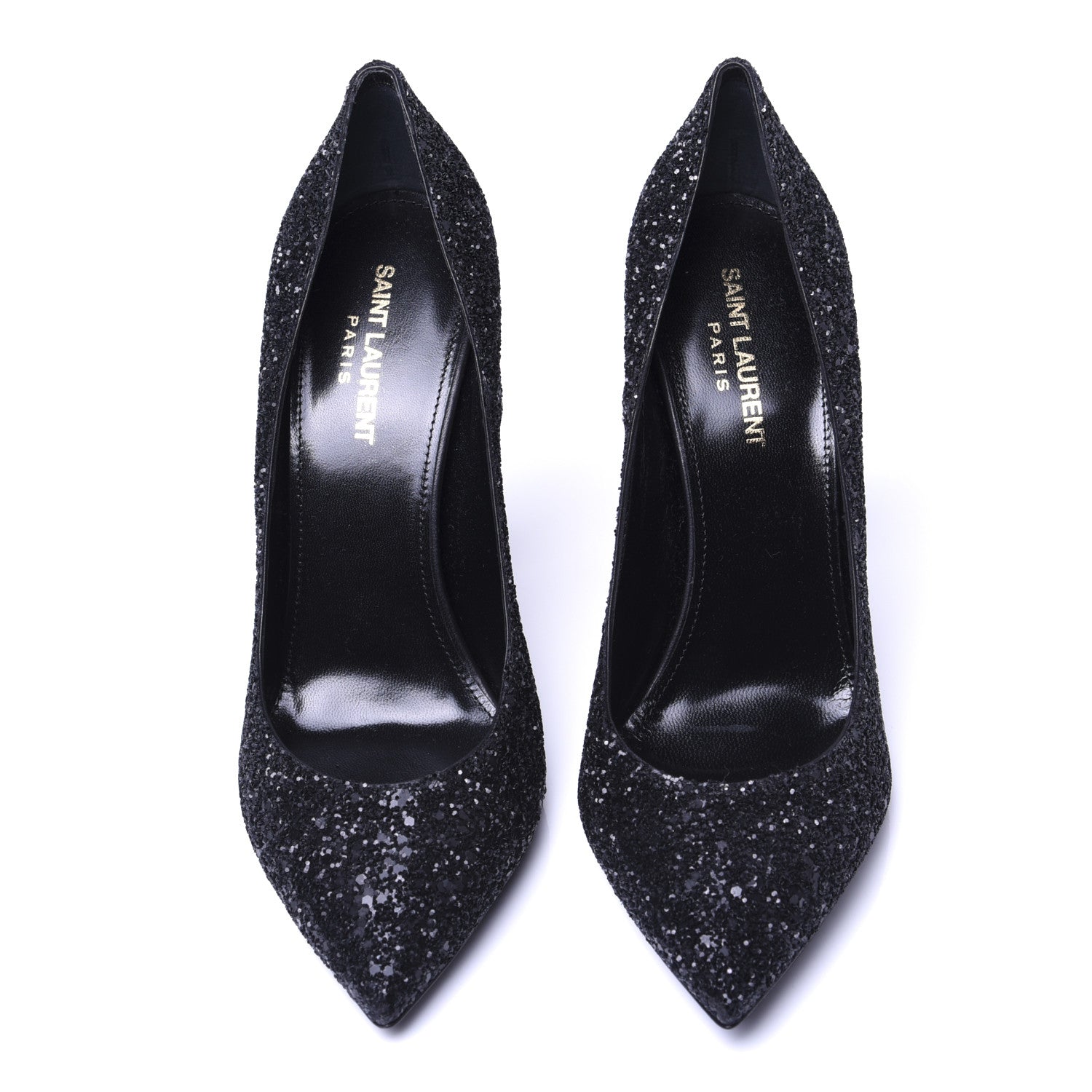 Saint Laurent Glitter Era Pumps 39.5 Black Silver 10 of 17